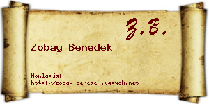Zobay Benedek névjegykártya