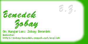 benedek zobay business card